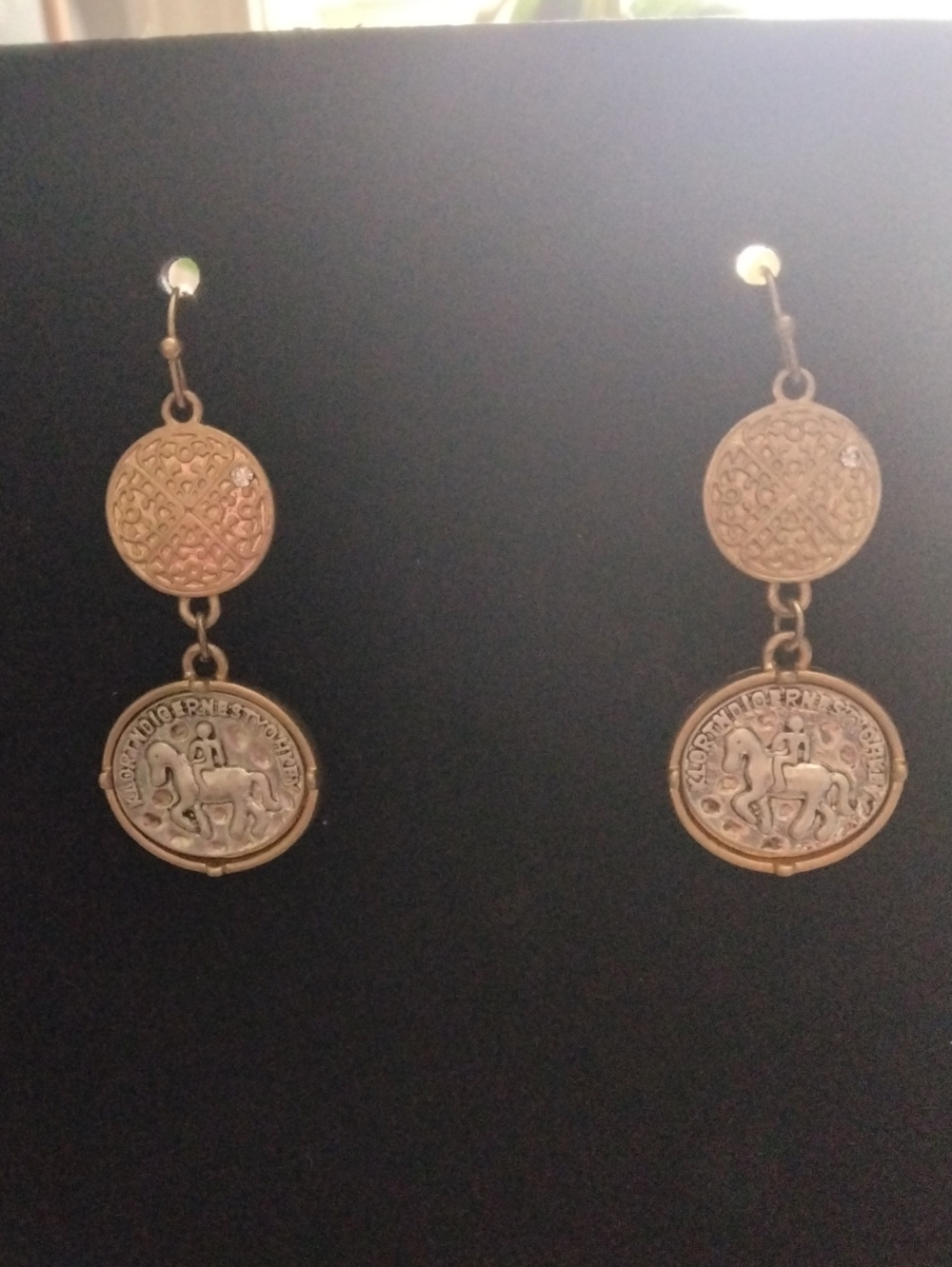 Gold-Tone Double Disc Drop Earrings - Women Jewelry